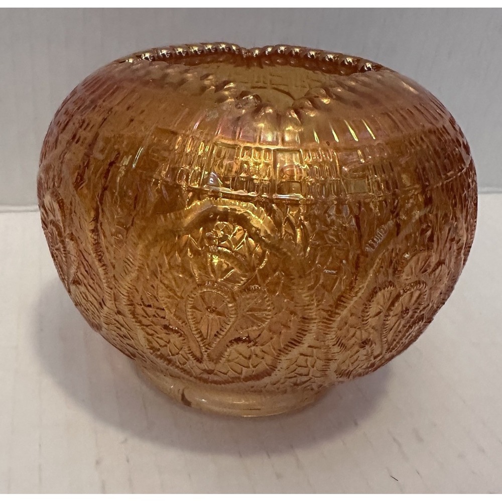 Vintage Fenton Marigold Carnival‎ Glass Persian Hair Receiver Rose Bowl Antique - Picture 2 of 8